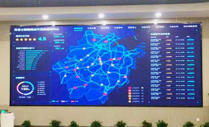 浙江,公路交通,经营应急批示中间,P1.19,17㎡,LED显现屏